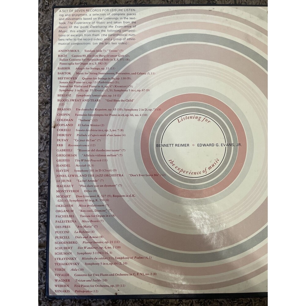Bennett Reimer - Edward G. Evans Jr - Set of 7 Vinyl Records (E)